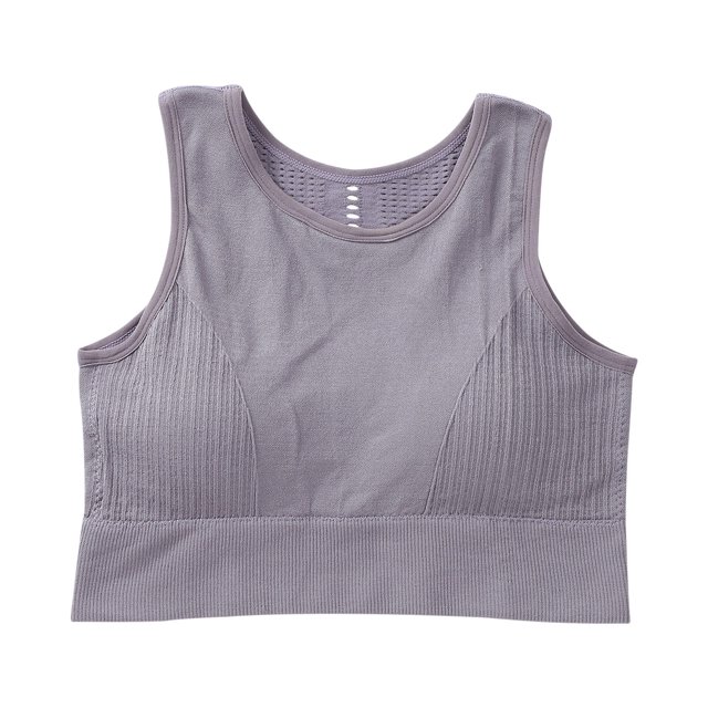 Señoras Tallas grandes Ropa interior deportiva Camiseta sin mangas Recorte Sin anillos de acero Sujetador Yoga Fitness Sujetador deportivo Fridja nalpqowj36127