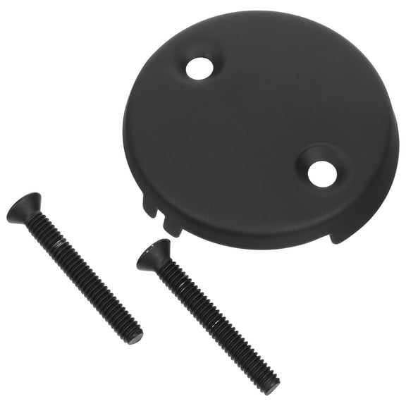 WRITWAA Tub Overflow Cover Black Stainless Steel for Bathrooms with Integrated Overflow Design