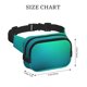 thumbnail image 4 of Fotbe Green Turquoise Teal Cangurera Cuadrada con Estampado de Doble Capa, Bolsa de Cintura Ajustable Mini para Hombres y Mujeres, 4 of 9