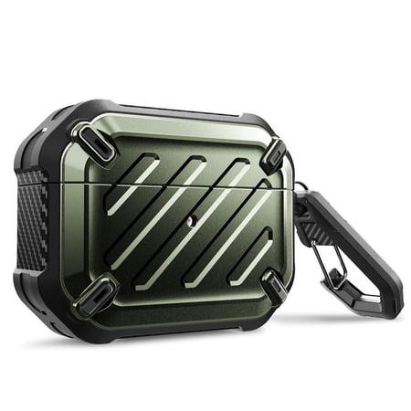 SUPCASE Unicorn Beetle Pro Series Case Designed for Airpods Pro Full-Body Rugged Protective Case with Carabiner for Apple Airpods Pro (DarkGreen)