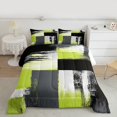 thumbnail image 2 of Manfei Western Artwork Full Size Comforter Sets for Adult, Vintage Oil Printing Bedding Comforter Set, Green Grey Watercolor Reversible Bedding Sets, Super Cozy Room Decor, 3-Piece, 2 of 8