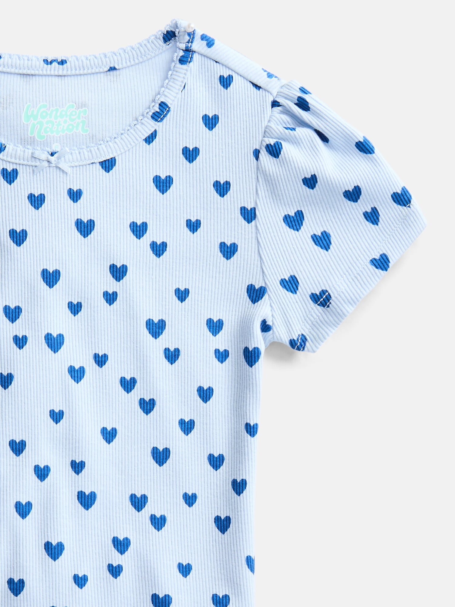 Wonder Nation Girls Baby Tee with Short Sleeves, Sizes 4-10