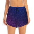 thumbnail image 2 of Susaid Neon Glitter Print Women's High Waisted Running Shorts Quick Dry Athletic Gym Track Workout Shorts Zip Pocket-Large, 2 of 7