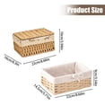 thumbnail image 2 of Rattan Woven Paper Rope Storage Basket With Liner, Desktop Organizer Box For Home Office, Decorative Natural Container (Multicolor ,22*16*12CM), 2 of 5