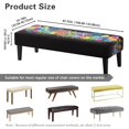 thumbnail image 3 of POLERO Happy New Year Bench Seat Cover Christmas Decoration Washable Bench Cushion Cover with Elastic Band Rectangle Seat Protector for Bedroom, Living Room, Patio, 3 of 7