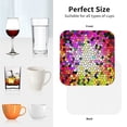 thumbnail image 6 of Lsque Colorful Tie Dye Stained Glass 3 Pattern 4" Drink Coasters Set of 4, PVC Leather Absorbent Coasters, Table Coaster Set Decorative Coffee Cup Coasters Housewarming Gift -Square, 6 of 6