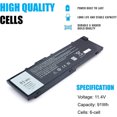 thumbnail image 4 of MFKVP T05W1 Laptop Battery 91Wh for Dell Precision 15 7510 7520 M7510 17 7710 7720 M7710 Series Notebook 0FNY7 1G9VM M28DH RDYCT GR5D3 451-BBSB 451-BBSE 451-BBSF, 4 of 7