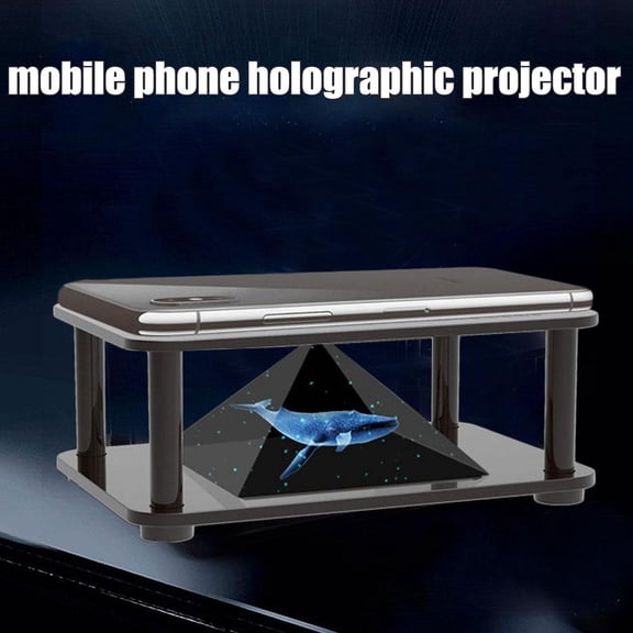 QHUDLV 3D Holographic Display Projector,Mobile Phone Hologram Stand,Visual Effect