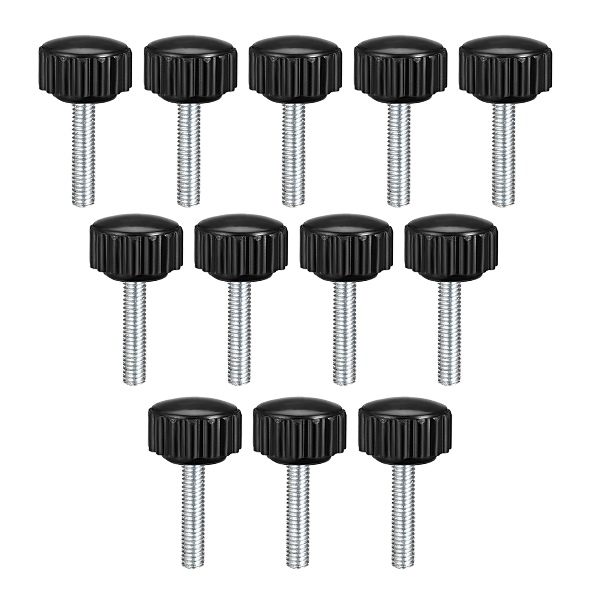 Uxcell M4 x 20mm Male Thread 16mm Round Head Knurled Clamping Knobs 12
