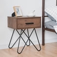 thumbnail image 3 of Gymax 2PC Nightstand Side End Coffee Table Storage Display Steel Hairpin Legs With Drawer, 3 of 10