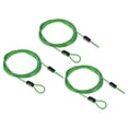 thumbnail image 1 of Unique Bargains Security Cable 2.5mm x 1.5m/5ft Coated Luggage Lock Wire Rope with Double Loop, Clear Green, 3 Pack, 1 of 5