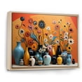 thumbnail image 2 of Designart "Expressions of Boho Pottery in Orange II" Geometric Framed Wall Art - Bohemian Blue Boho Pottery Entryway Framed Wall Art Print, 2 of 6