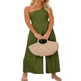 thumbnail image 4 of Combinaison Sans Manches à Épaules Dénudées pour Femmes Pantalon Large, 4 of 7