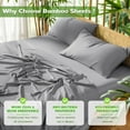 thumbnail image 7 of Sonoro Kate Luxury Cooling Bamboo Bed Sheet Set - Deep Pockets - 4 Piece, Queen, Gray, 7 of 7