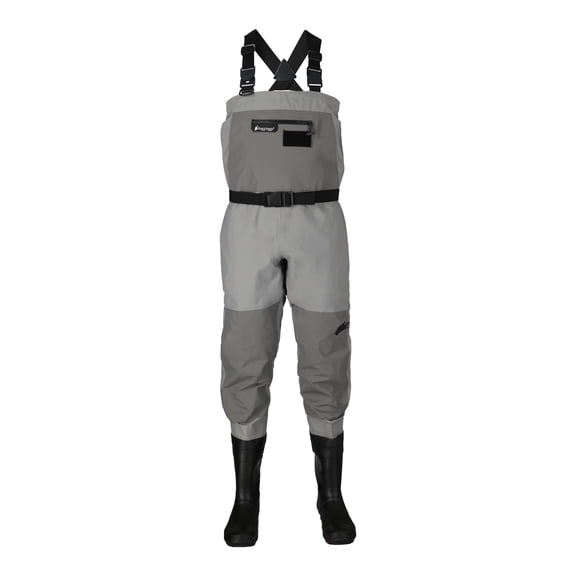 Frogg Toggs Hellbender PRO Chest Waders for Men with 4-Ply Nylon Upper & Bootfoot Lug Sole, Gray, Size 7