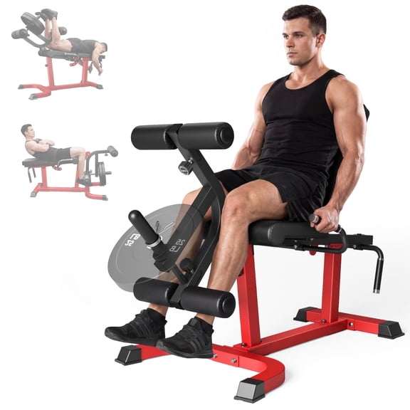 Leg Extension and Curl Machine,440LBS Adjustable Leg Curl Machine for Home Gym,Adjustable Leg Machine,Seated Leg Extension and Lying Curl Machine for Lower Body Workouts