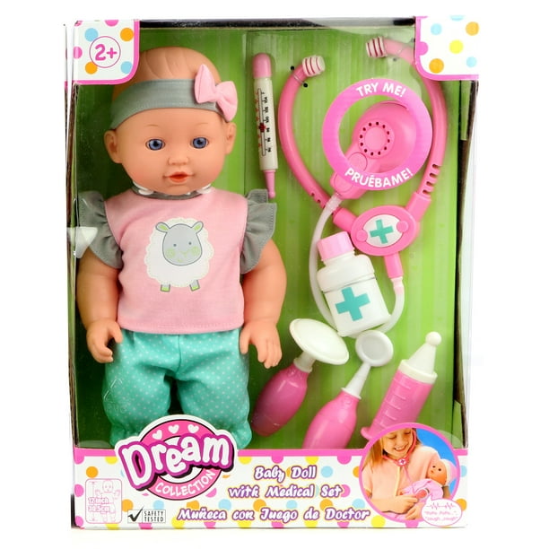 Family Games Dream Collection Baby Doll with Medical Set Colors May
