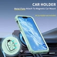 thumbnail image 3 of SaniMore for iPhone 15 6.1" Magnetic Case, Rugged PC & TPU Bumpers with Car Mount & Ring Kickstand Heavy Duty Full Body Protective Case for 15 Women Men, Green, 3 of 11
