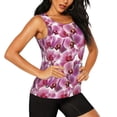 thumbnail image 2 of Balery Orchids Flowers Camiseta sin mangas estampada ligera para mujer, tops de entrenamiento sin mangas, camisetas de yoga transpirables de secado rápido.-Medium, 2 of 7