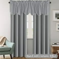 thumbnail image 6 of Frontwalk 2 Panels Blackout Curtain Thermal Insulated Rod Pocket Energy Efficient Privacy Valance UV Protection 2Pcs Light Gray-Valances W:57"x H:18"/ 145cm*45cm-1PCS, 6 of 7