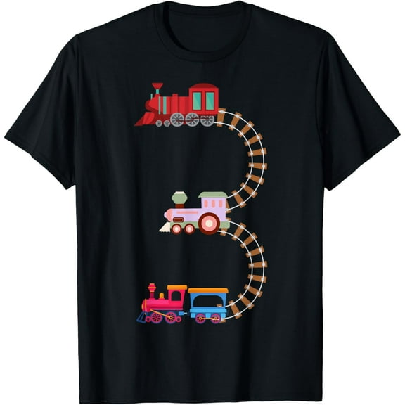 3rd Birthday Train Railroad Themed Fun 3 Years Old Boy Train T-Shirt