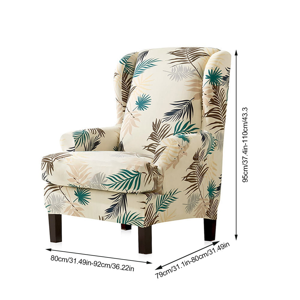 2 Piece Wing Chair Slipcover Wingback Cover Printed Armchair Stretch Protector Walmart Canada