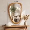 thumbnail image 2 of Irregular Asymmetrical Wall Mirror 30"×20" with Solid Wood Frame, Organic Mid-Century Modern Decorative Wall Mirror for Bedroom, Bathroom & Entryway, 2 of 9