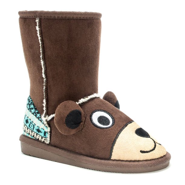 Muk Luks Kid's Teddy Bear Fashion Boots Brown Polyester 8 US Toddler