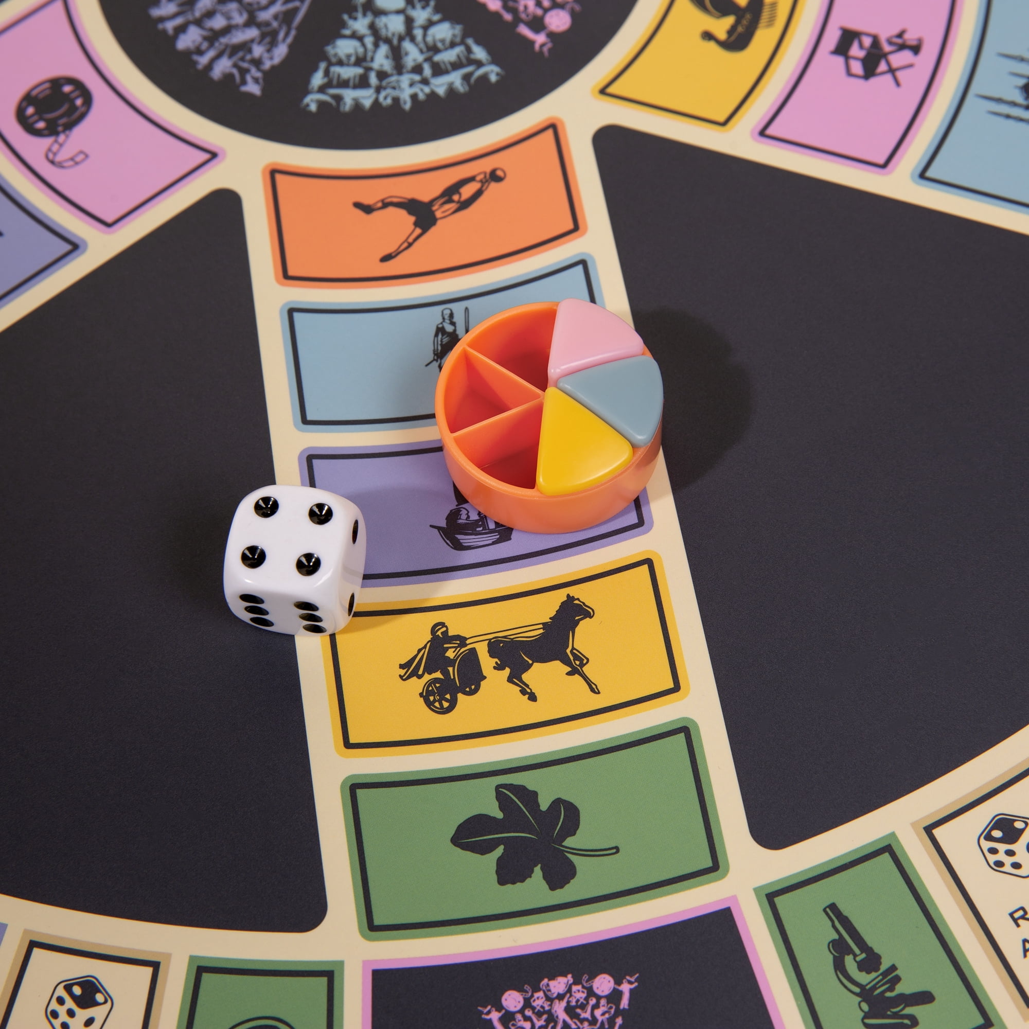 WS Game Company 3-in-1 Premium Game Collection: Scrabble, Trivial Pursuit, and Cribbage with Rotating Solid Wood Cabinet