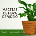 thumbnail image 2 of Maceta Cuadrada Elly Decor 30.5 cm Fibra de Vidrio Marrón con Drenaje Apariencia Madera, 2 of 6