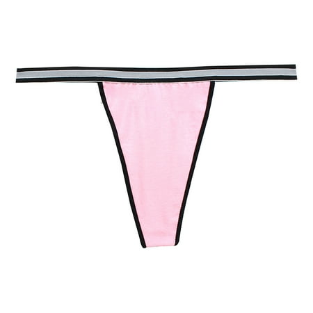 

Womens Panties Breathable Low Waist Striped No Show Thongs Underwear Cotton Thong Panties For Women