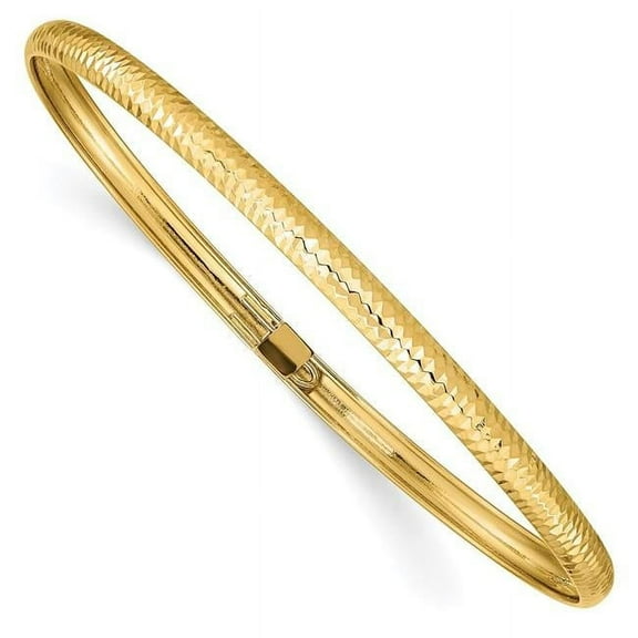 Primal Gold 14 Karat Yellow Gold Textured Flexible Bangle
