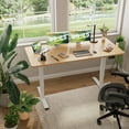 thumbnail image 3 of YEXJ Electric Height Adjustable Standing Desk Large 63 x 24 Inches Sit Stand Up Desk Home Office Computer Desk Memory Preset with T-Shaped Metal Bracket-63 Inch-Wood, 3 of 14