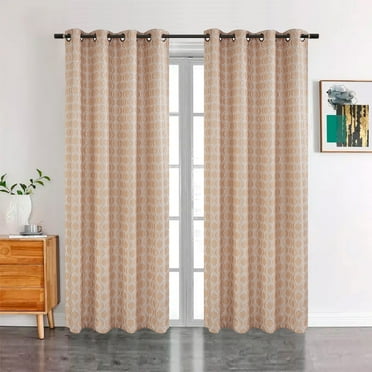 Adel Ogee Jacquard Grommet Window Panel, Mocha, 54x84 Inches