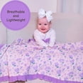 thumbnail image 5 of LollyBanks Ruffle Baby Girl Blanket, Organic Cotton Muslin Crib Quilt, 40 x 36 in, Daisy Print, 5 of 8