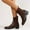 Brown, variant on OKBOP Women's Low-heeled Ankle Boots-Christmas Winter Comfort Womens Cowgirl Boots Non Slip Shoes for Women Retro Warm Womens Boots Clearance
