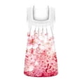 thumbnail image 2 of Playeras,Blusas y Tops,Ropa para Mujer Las mujeres camisetas sin mangas Chaleco de verano Suelto plisado Cuello cuadrado Top sin mangas Dobladillo curvo Suelto Top de mujer de tamaño (Pink, M), 2 of 5