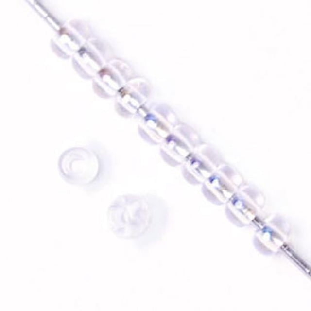 Perles de Rocaille en Verre Tchèque - Taille 8/0 Cristal d'Iris - Transparent