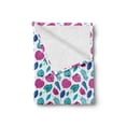 thumbnail image 2 of Exotic Soft Flannel Fleece Throw Blanket, Abstract Tropical Foliage Pattern on Plain Backdrop, Cozy Plush for Indoor and Outdoor Use, 60" x 80", Sea Blue Magenta, by Ambesonne, 2 of 5