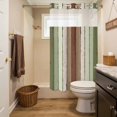 thumbnail image 4 of No Hook Shower Curtain with Snap in Liner,Farm Sage Green Wood Board Waterproof Bath Curtain with See Through Top Window,Farmhouse Wooden Grain Shower Curtains for Bathroom Decor,36x72in, 4 of 9