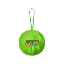 EUDIDV 2025 Christmas Ball Ornaments Set - Green Furry Pom Pom Xmas Tree Decor, Soft Faux Fur Hanging Balls with Ribbon for Holiday Party Home Supplies