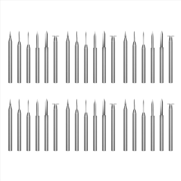 Wood Carving Drill Bits Set for Rotary Tool 36Pcs Engraving Drill Accessories Bit Wood Crafts Grinding Tool 3mm,36 x Wood Carving Drill Bits(picture style),Silver