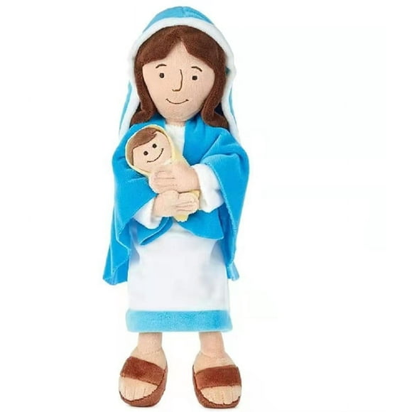 Jesus Plush Toy Virgin Mary Soft Doll Traveler Crutch Style Donkey Stuffed Christ Religious Savior with Smile Believer Kids Gift Best Gifts for Kids Children Best Gift for Children Kids Adult
