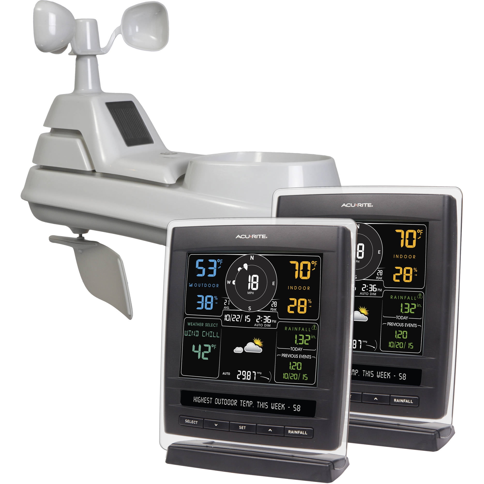 AcuRite 01042 5-in-1 Pro Weather Station with 2 Displays by