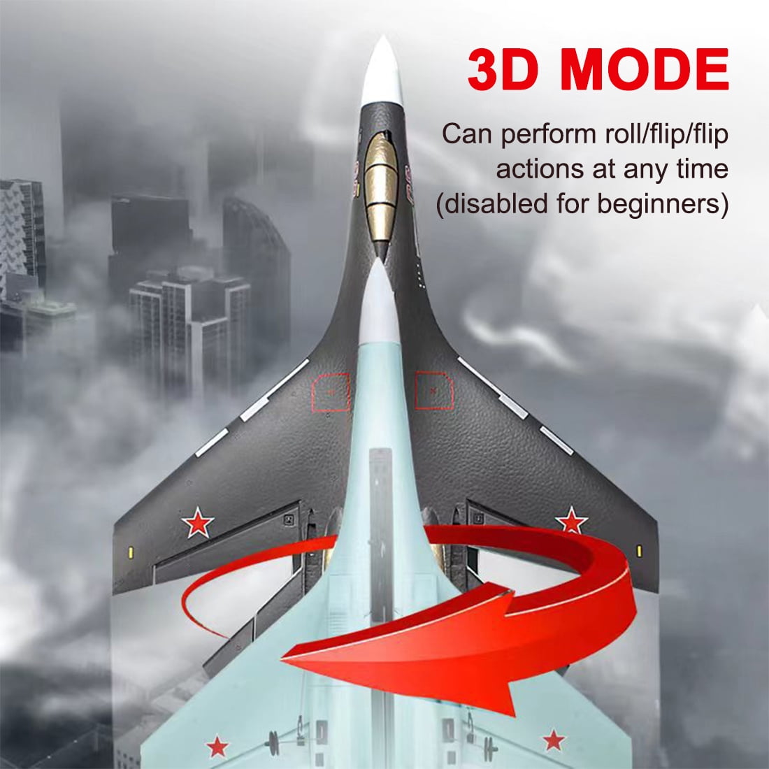 RC Aircraft for Adults, SU35 2.4G 4CH EPP Lightweight RC Fighter Airplane Model with 6-Axis Gyro for Indoor Outdoor Play, RC Hobby Model Collectible Gift for Beginners (RTF Version)