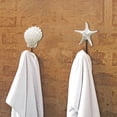 thumbnail image 6 of LACKUST Wall Coat Rack with Hooks on Sale,Resin Coat Hook Wall Hanging Mediterranean Style Star Scallop Conch Coat Hook 3-piece Set,white, 6 of 9