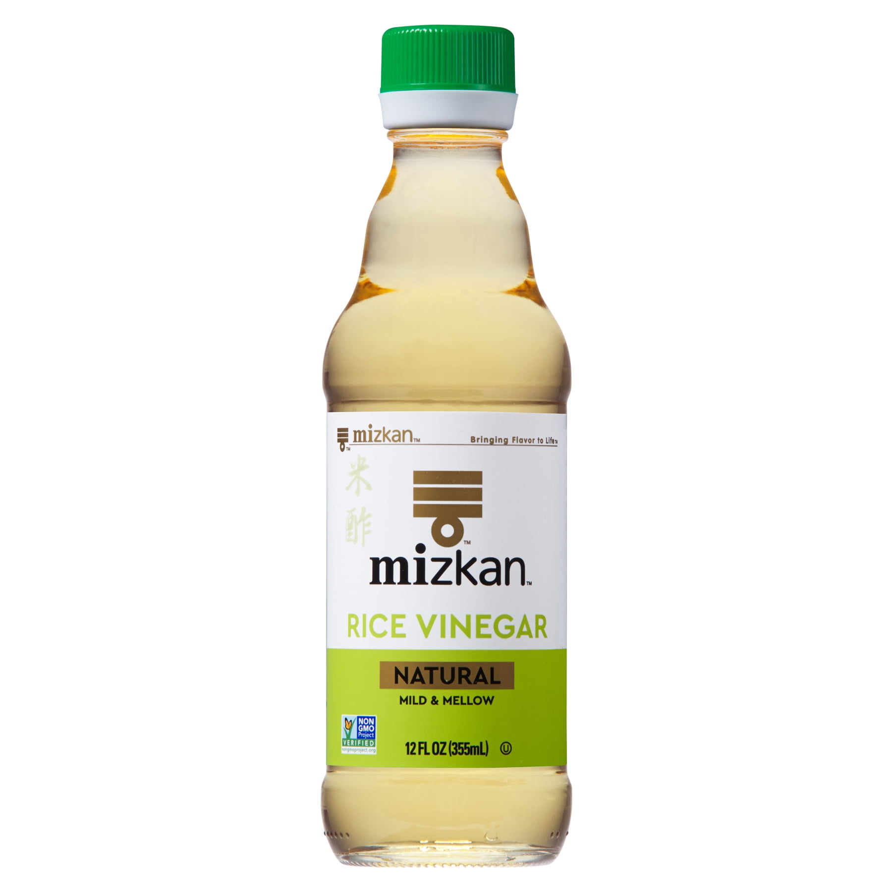 Mizkan Rice Vinegar for Authentic Japanese Dishes, Vegetables, Sushi, Chicken Teriyaki, Stir Fry Sauce and More, Non-GMO, Mild and Mellow Cooking Vinegar, 12 FL OZ
