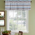 thumbnail image 3 of Blue Brown Striped Curtain Valances for Windows, Kitchen Valance Window Treatments Panel 2 Pack, Farmhouse Stripes Modern Abstract Art Rod Pocket Short Curtains for Bathroom Bedroom 60 x 18 Inch, 3 of 8
