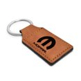 thumbnail image 2 of Mopar Rectangular Brown Leather Key Chain, 2 of 5