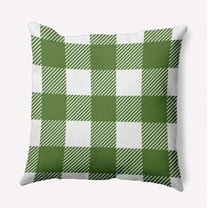 18" x 18" Simply Daisy Buffalo Plaid Polyester Accent Pillow, Scallion Qty 1